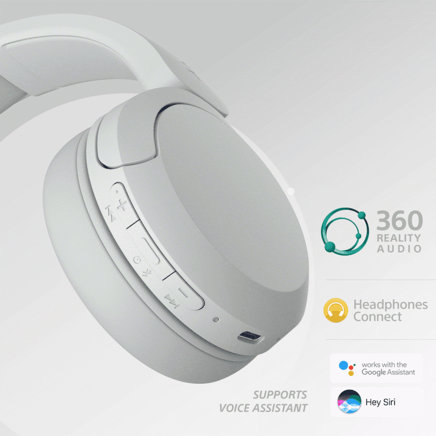 Sony WH-CH520 (White) Bluetooth On-Ear Headphones