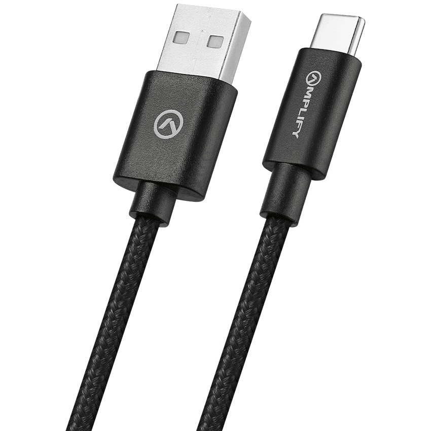 Amplify Linked Series USB-A to Type-C Braided Cable 1.2m - Black