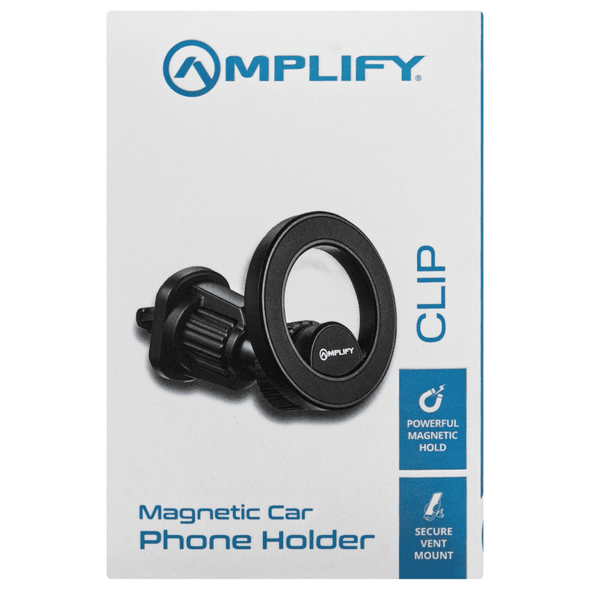 Amplify Clip Series Magnetic Car Phone Vent Holder  (PDQ) - Black