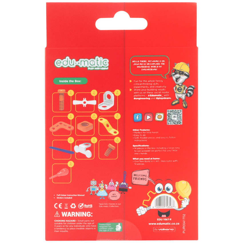 Edu-matic Flexi Build Mini Kit - Helicopter - 14 pcs