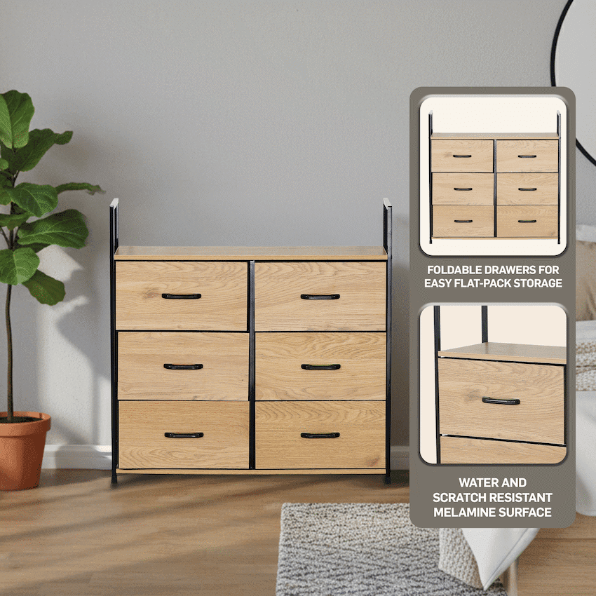 Everfurn Zira Wardrobe Small - Oak