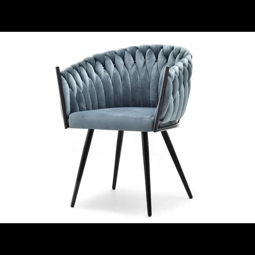 Everfurn Opulent Large Velvet Casual Chair Hazy Blue -2 Pack