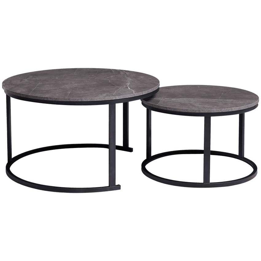 Everfurn Nile Nesting Coffee Table Marble, 2 Piece