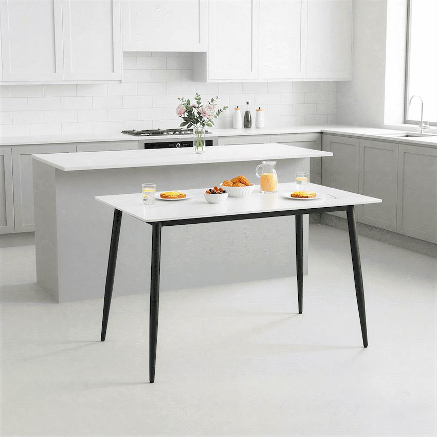 Everfurn Theo Dining Table - White, Box 1 of 2