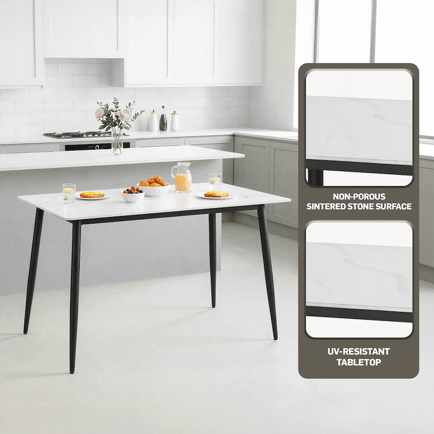 Everfurn Theo Dining Table - White, Box 1 of 2