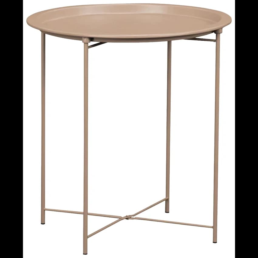 Everfurn Nala Side Table Beige, Painted MDF, Steel Frame