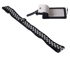 Checkered Luggage Strap & Tag