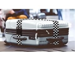 Checkered Luggage Strap & Tag