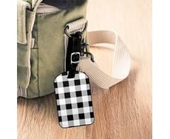 Checkered Luggage Strap & Tag