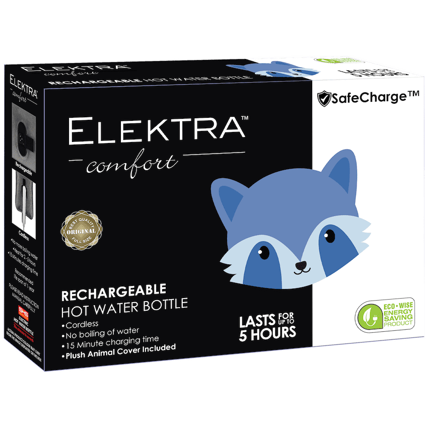 Elektra Hot Water Bottle - Blue Raccoon