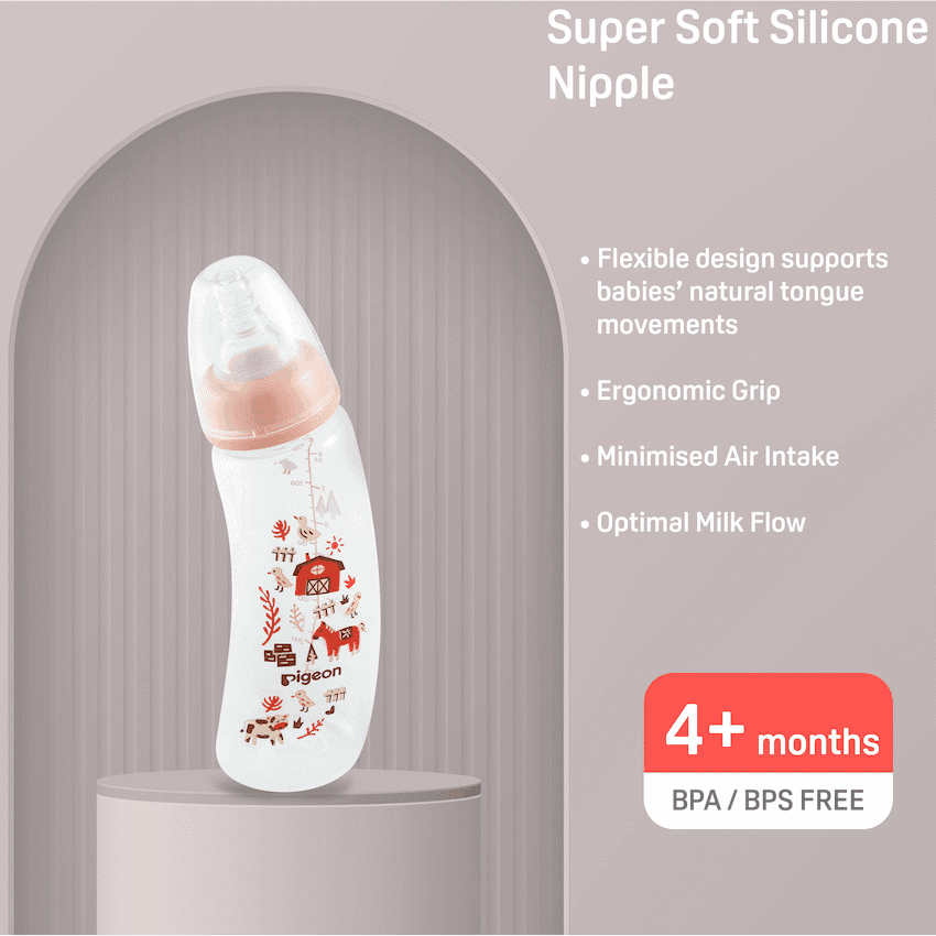 PIGEON FLEXIBLE CURVE BOTTLE 250ML - FARM