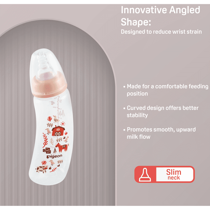 PIGEON FLEXIBLE CURVE BOTTLE 250ML - FARM