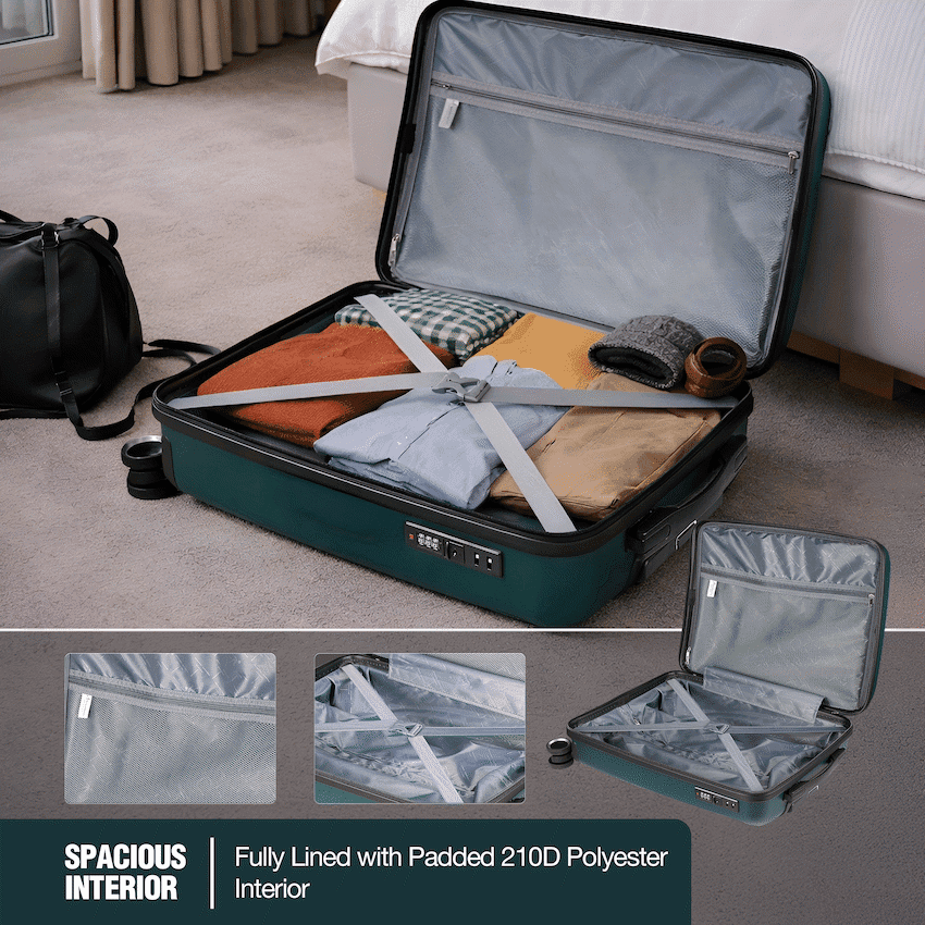 Travelwize Tourer PP 3Pc 4-wheel Spinner Luggage Set Petrol