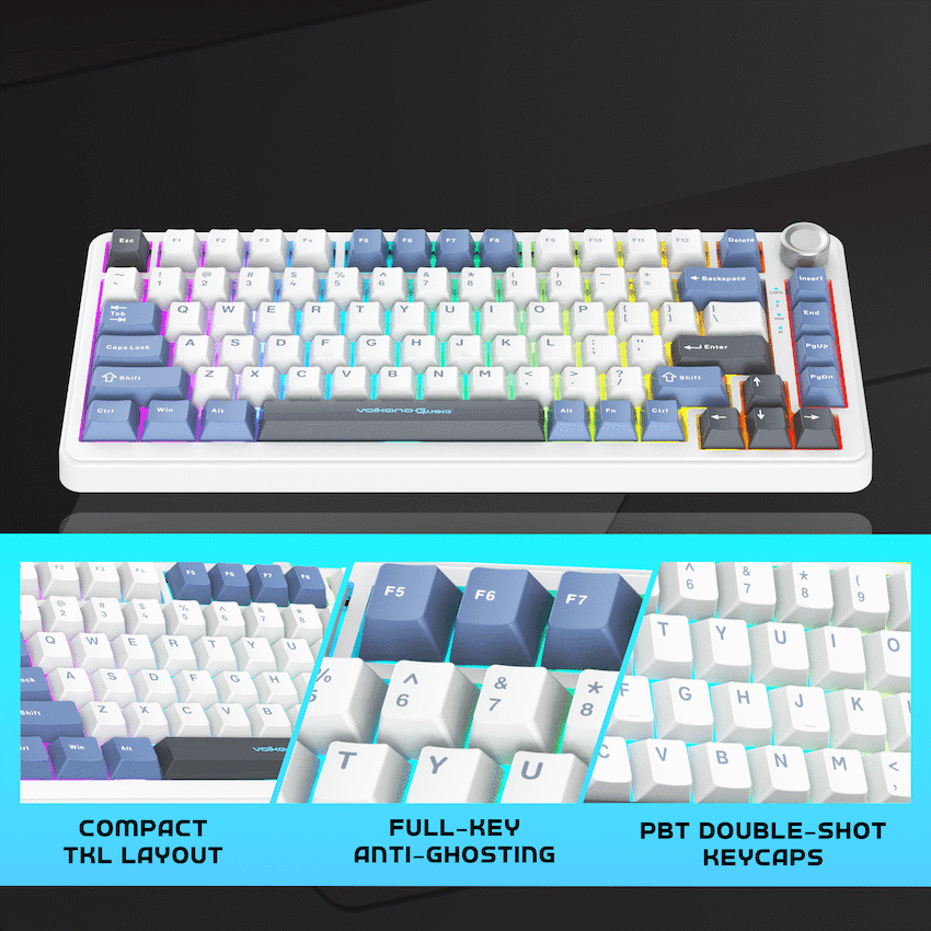 Volkano Gaming Phantom X2  TKL Mechanical Tri-Mode Wireless Keyboard