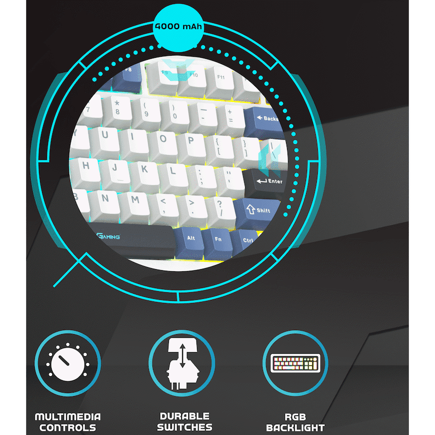 Volkano Gaming Phantom X2  TKL Mechanical Tri-Mode Wireless Keyboard