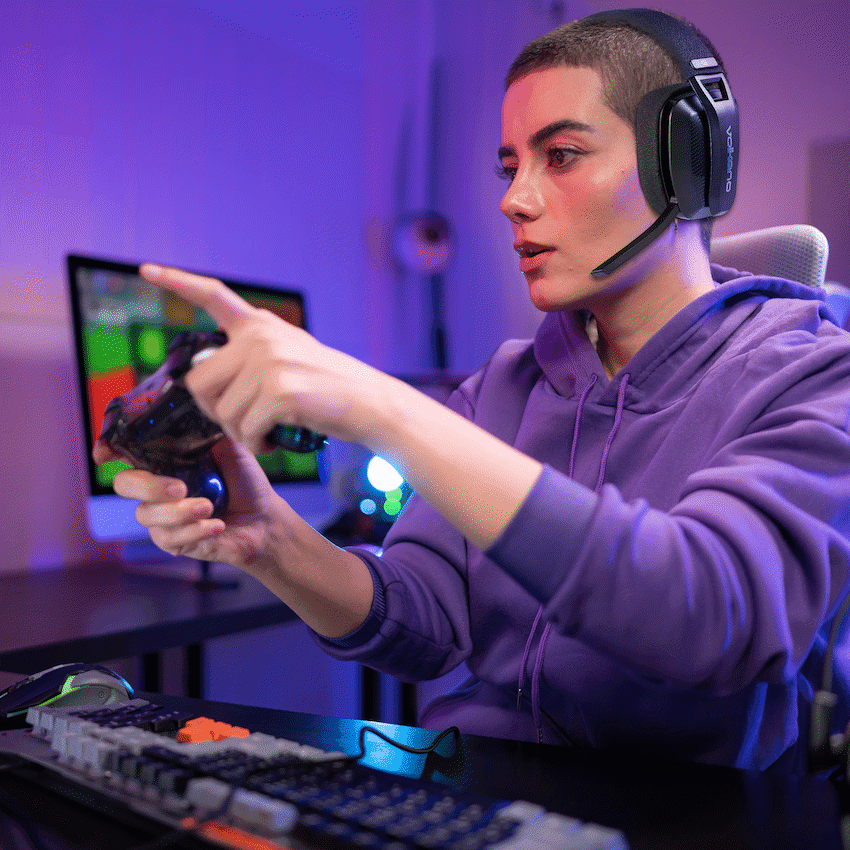 Volkano gaming Eclipse X1 Tri-mode Ultra Lightweight Gaming Headphone - Black