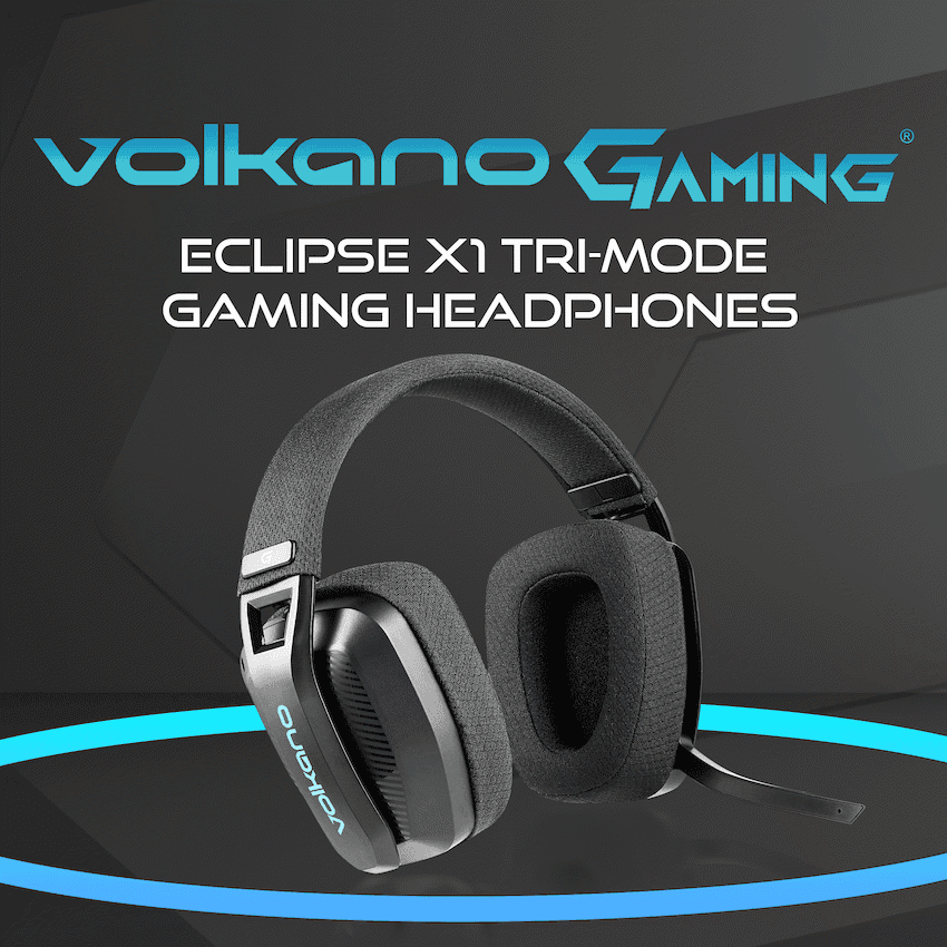Volkano gaming Eclipse X1 Tri-mode Ultra Lightweight Gaming Headphone - Black