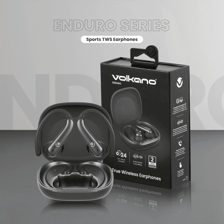 Volkano Enduro Series ANC Sports TWS  Earphones - Black