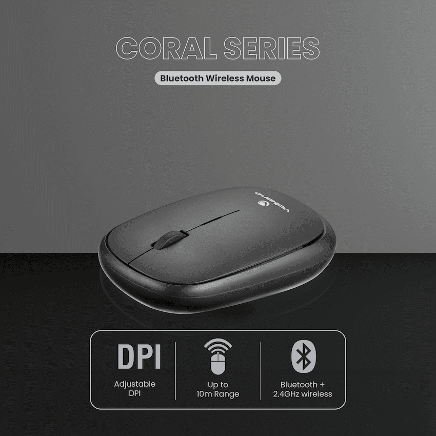 Volkano Coral series Bluetooth Wireless Mouse - Black