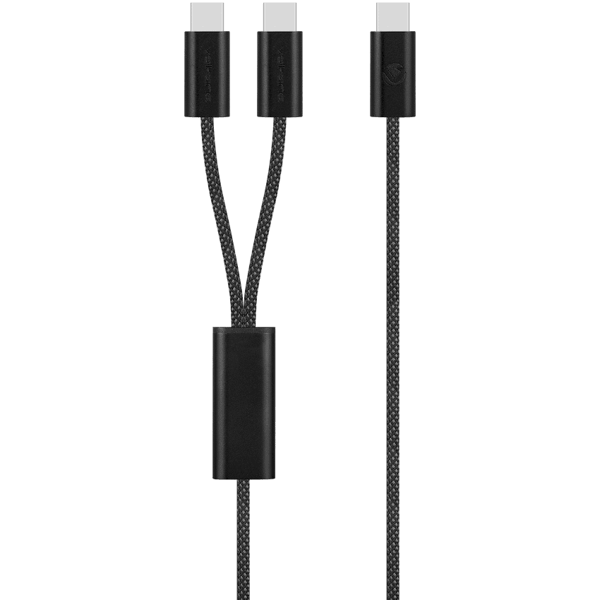 Volkano Weave Series USB C to 2 USB C 100W 1.5m