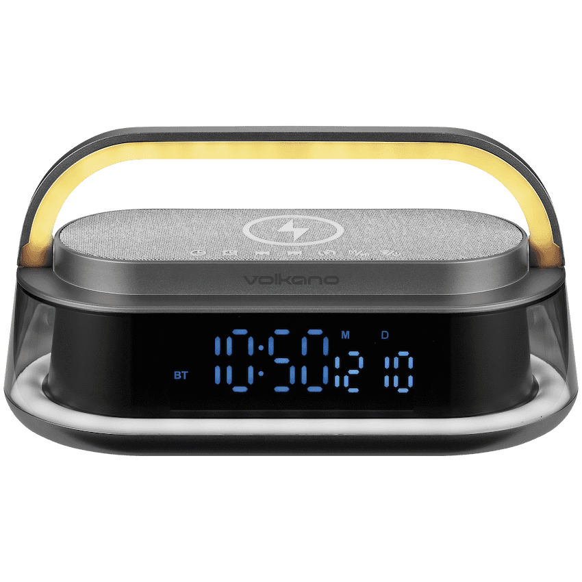 Volkano Awaken Series Alarm Clock with Wireless Charging and Speaker