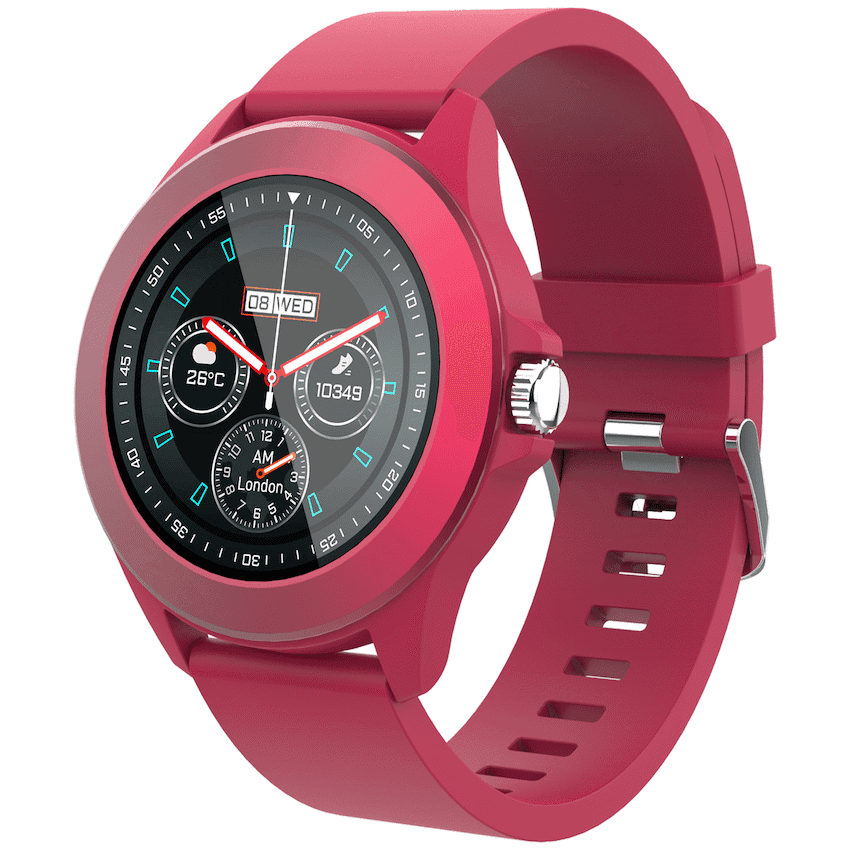Volkano Splash Series Round Smartwatch - Red
