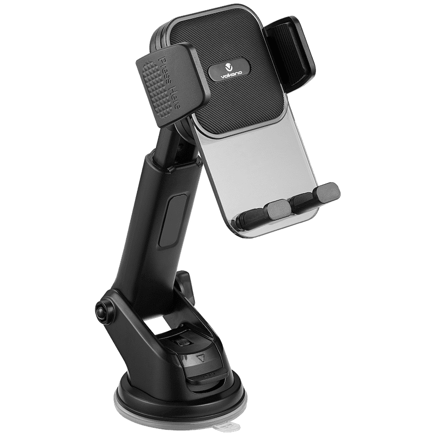 Volkano Secure Series Car Vent, Dash & Windshield Mount Phone Holder - Black