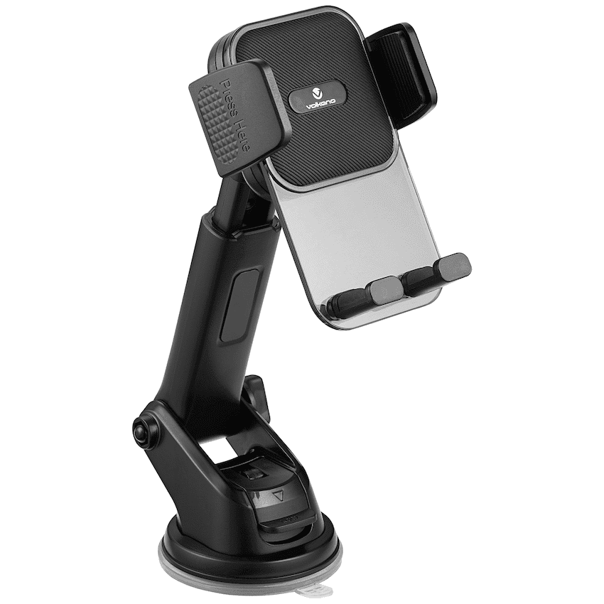 Volkano Secure Series Car Vent, Dash & Windshield Mount Phone Holder - Black