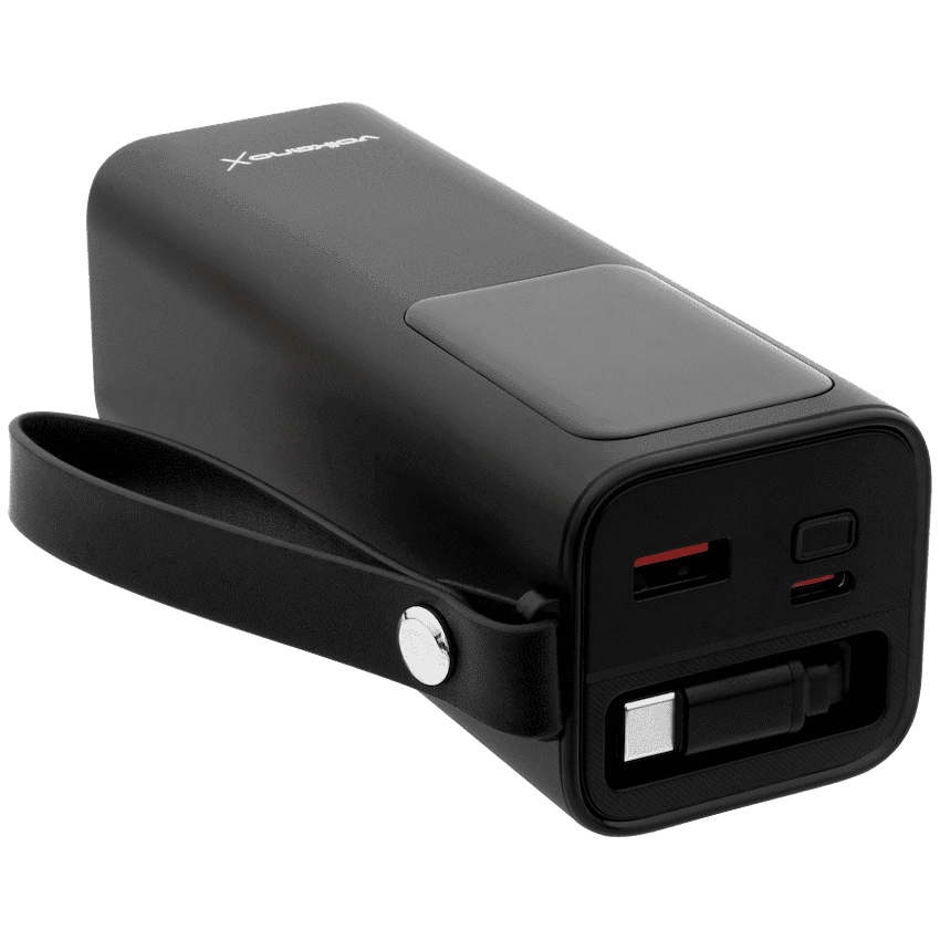 VolkanoX Titan Series - 20 000 mAh - Power Bank with retractable Type-C Cable with Flashlight