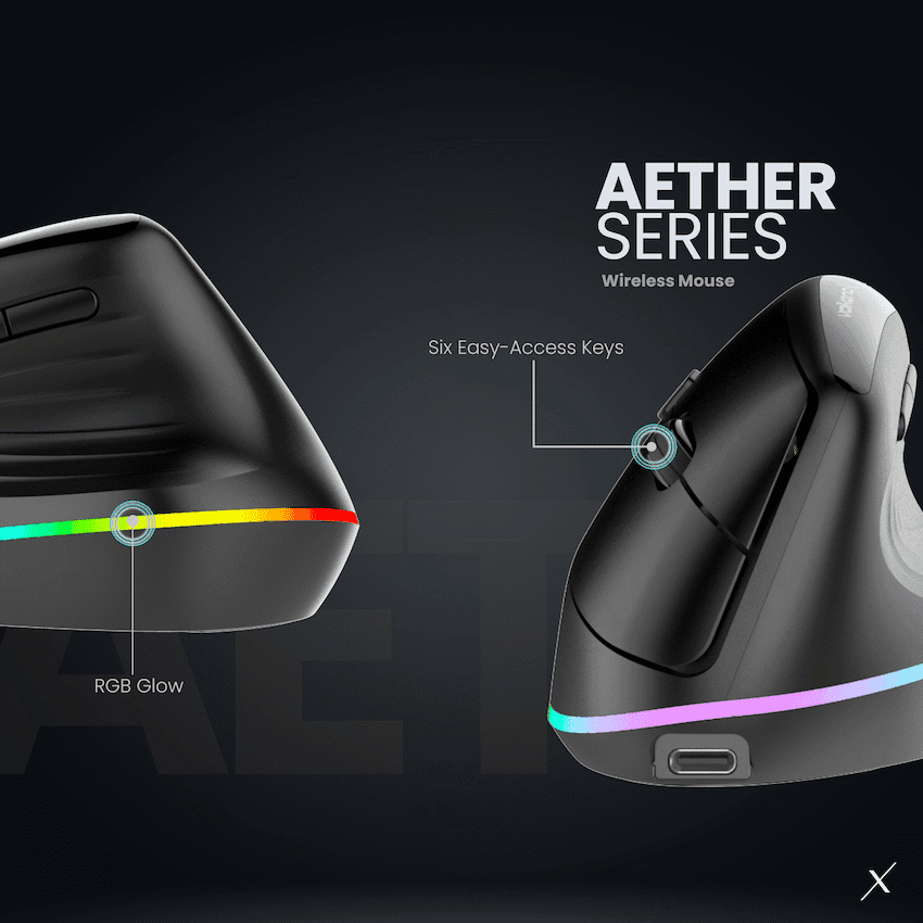 VolkanoX Aether Series Wireless Mouse With RGB