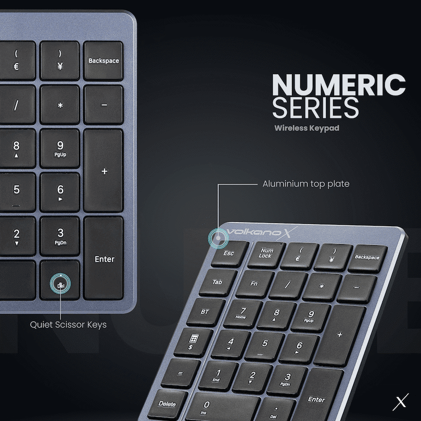 Volkano X Numeric Series Keypad With Scissor keys - Black