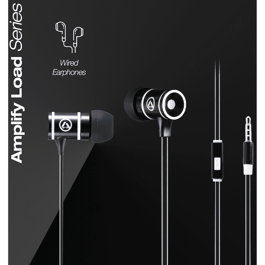 Amplify Load Series Earphones with Mic - Black