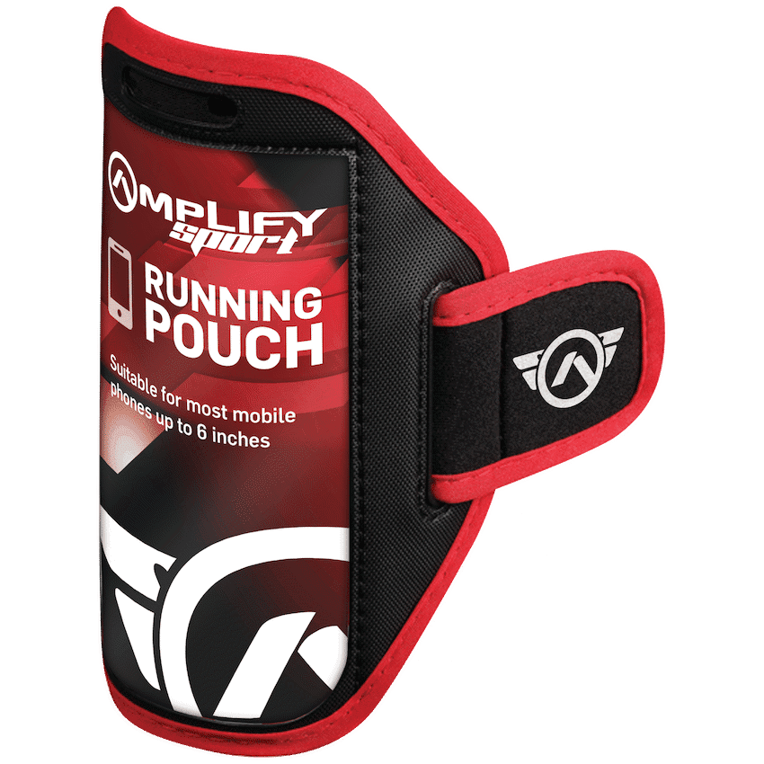 Amplify Sport Rapid Series Earbuds with Pouch - Black/Red