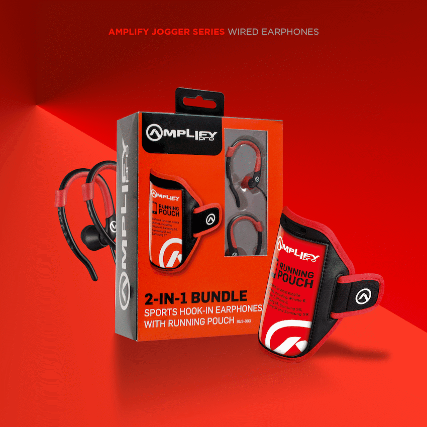 Amplify 2-IN-1 Bundle Jogger series earphones with pouch