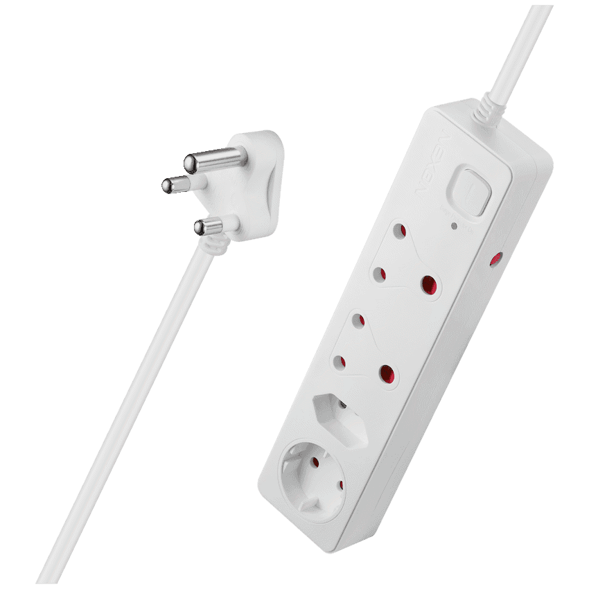 Nexon 4 Way Medium Surge Protected Multiplug 0.5M Black