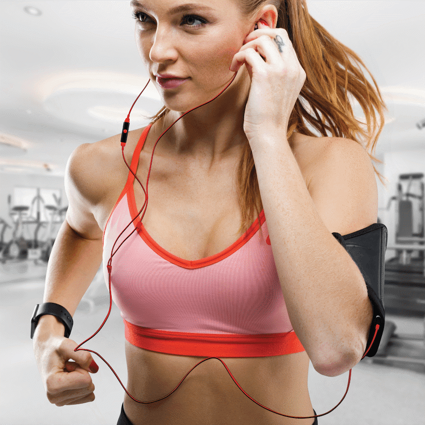 Volkano Sports Earphones Black/Red