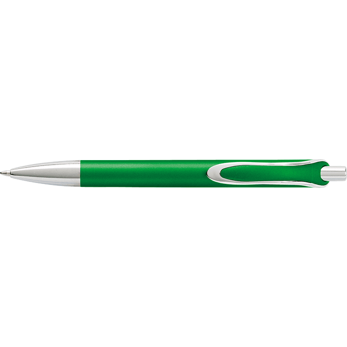 Coloured Barrel Ballpoint Pen with Silver Tip and Clip