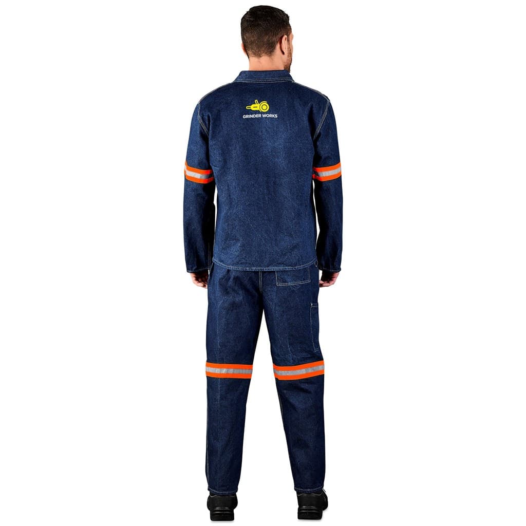 Cast Premium 100% Cotton Denim Jacket – Reflective Arms – Orange Tape