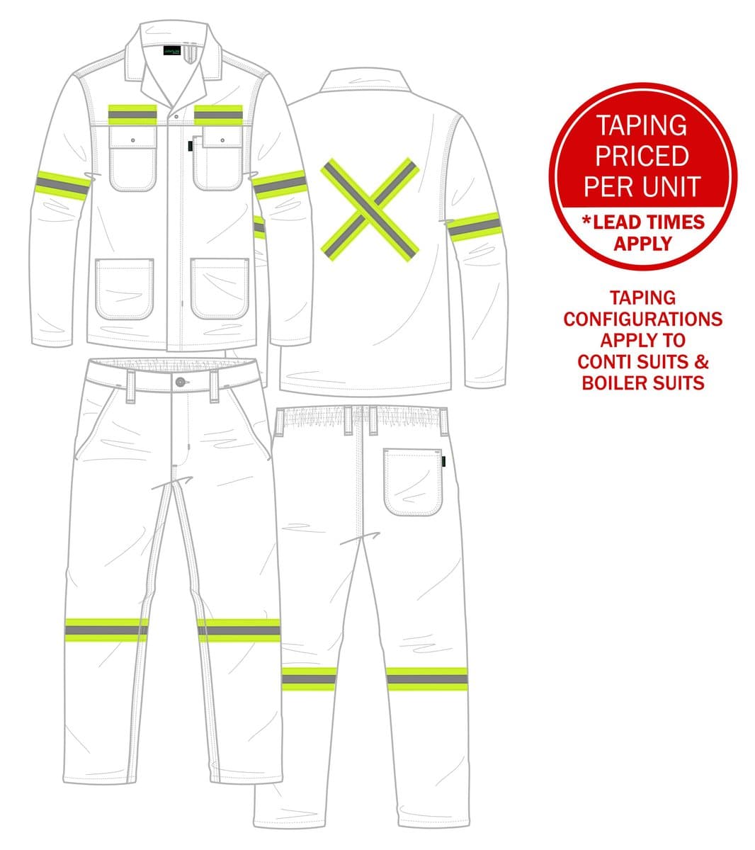 Lime Silver Lime, Two Arms, Two Legs, Front & Back Cross